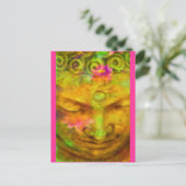 Blume Buddha Postkarte (Stehend Vorderseite)