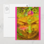 Blume Buddha Postkarte (Vorne/Hinten)