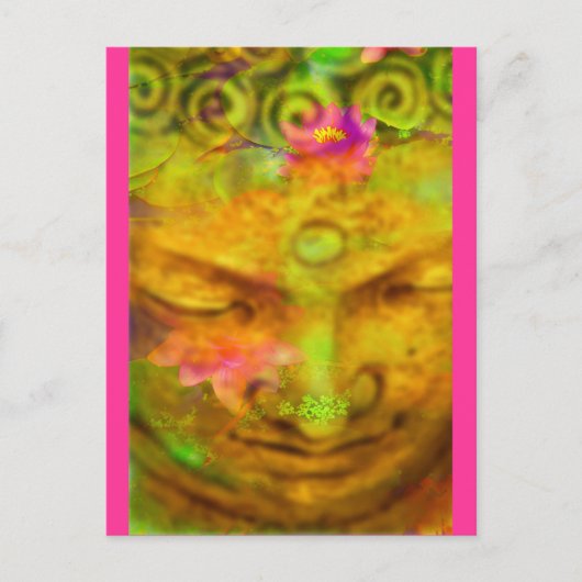 Blume Buddha Postkarte (Vorderseite)