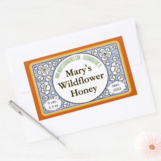 Blume Buds Honey Jar Rechteckiger Aufkleber (Umschlag)