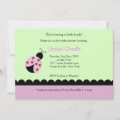 Blume Bug Lady Bug Babydusche Einladung (Vorderseite)