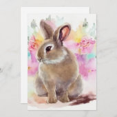 Blume Bunny Dankeskarte (Vorne/Hinten)