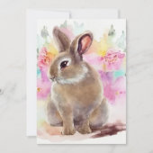 Blume Bunny Feiertagskarte (Vorderseite)