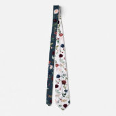 Blume Burgund Blush Navy Rose Krawatte (Rückseite)
