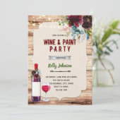 Blume burgundy einladung (Stehend Vorderseite)