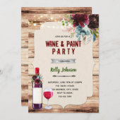 Blume burgundy einladung (Vorne/Hinten)