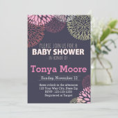 Blume Burst Babydusche Einladung (Stehend Vorderseite)