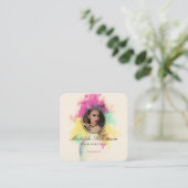 Blume Burst Gold-Signatur des Circle Foto hinzufüg Quadratische Visitenkarte (Stehend Vorderseite)