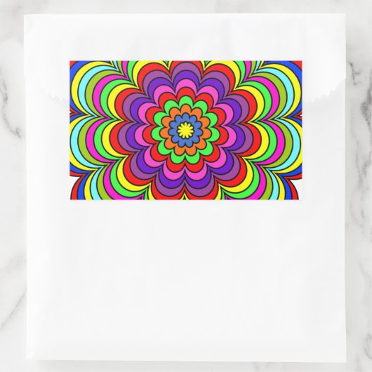 Blume Burst Rechteckiger Aufkleber (Tasche)