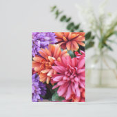 Blume Bursts Postkarte (Stehend Vorderseite)