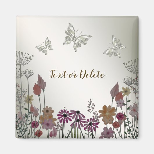 Blume Butterfisch Golden Rustikal Magnet (Vorne)