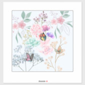 BLUME & BUTTERFLY AUFKLEBER (Blatt)