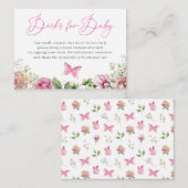 Blume Butterfly Babydusche Anfrage Begleitkarte (Vorne/Hinten)