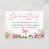 Blume Butterfly Babydusche Anfrage Begleitkarte (Vorderseite)