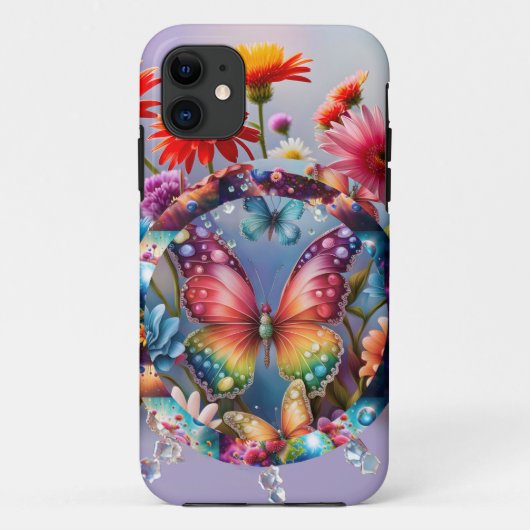 Blume Butterfly Case-Mate iPhone Hülle (Rückseite)