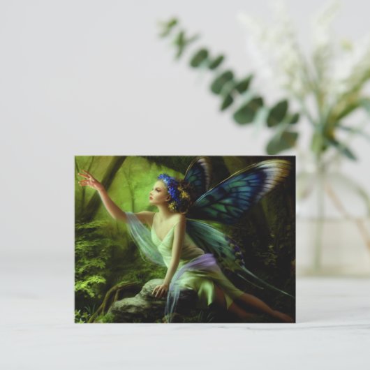 Blume Butterfly Fairy Postkarte (Stehend Vorderseite)