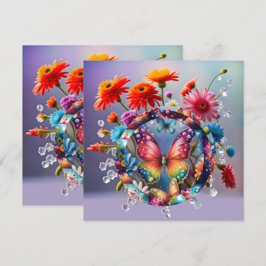 Blume Butterfly Feiertagskarte (Vorne/Hinten)