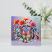 Blume Butterfly Feiertagskarte (Stehend Vorderseite)