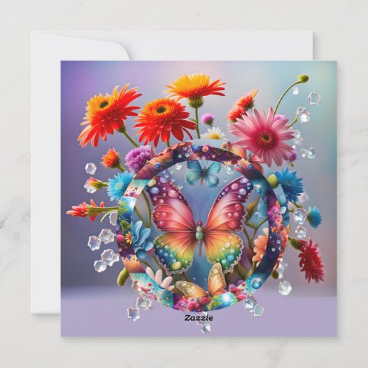 Blume Butterfly Feiertagskarte (Rückseite)