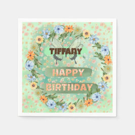 Blume & Butterfly Geburtstag Serviette