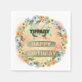 Blume & Butterfly Geburtstag Serviette