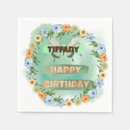 Blume & Butterfly Geburtstag Serviette