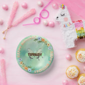 Blume & Butterfly Geburtstagsplatte Pappteller (Party)