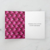 Blume Butterfly Glam Girly Pink Imitate Velvet Karte (Innenseite)