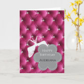 Blume Butterfly Glam Girly Pink Imitate Velvet Karte (Gelbe Blume)