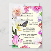 Blume & Butterfly Hochzeit Magnetische Einladung (Vorderseite)