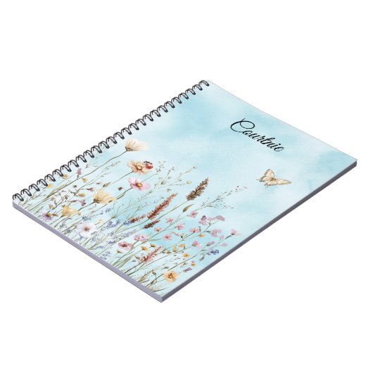 Blume Butterfly Ladybug Meadow Notizblock (Linke Seite)