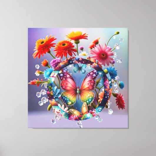 Blume Butterfly Leinwanddruck (Vorderseite)