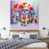 Blume Butterfly Leinwanddruck (Insitu (Schlafzimmer))