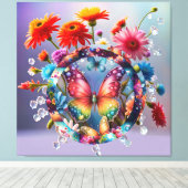 Blume Butterfly Leinwanddruck (Insitu (Holzboden))