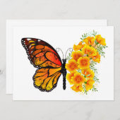 Blume Butterfly mit gelbem Kalifornien-Mohn Ankündigung (Vorne/Hinten)
