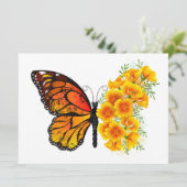 Blume Butterfly mit gelbem Kalifornien-Mohn Ankündigung (Stehend Vorderseite)