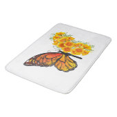 Blume Butterfly mit gelbem Kalifornien-Mohn Badematte (Schrägansicht)