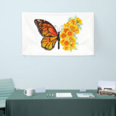 Blume Butterfly mit gelbem Kalifornien-Mohn Banner (Messeveranstaltung)