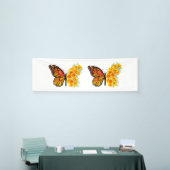 Blume Butterfly mit gelbem Kalifornien-Mohn Banner (Messeveranstaltung)