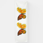 Blume Butterfly mit gelbem Kalifornien-Mohn Banner (Vertikal)