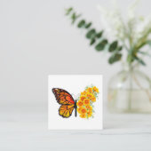 Blume Butterfly mit gelbem Kalifornien-Mohn Begleitkarte (Stehend Vorderseite)