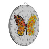 Blume Butterfly mit gelbem Kalifornien-Mohn Dartscheibe (Vorderseite Links)