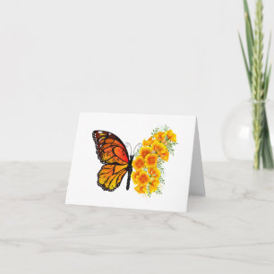Blume Butterfly mit gelbem Kalifornien-Mohn Einladung