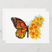 Blume Butterfly mit gelbem Kalifornien-Mohn Einladung (Vorne/Hinten)