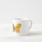 Blume Butterfly mit gelbem Kalifornien-Mohn Espressotasse (Vorderseite Rechts)