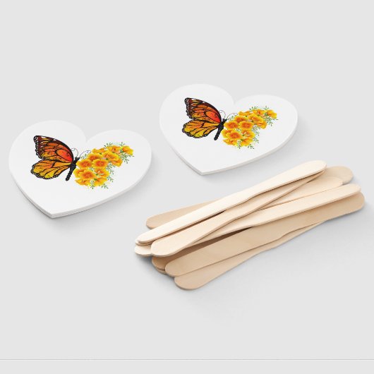 Blume Butterfly mit gelbem Kalifornien-Mohn Fächer (Non-assembled)