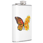 Blume Butterfly mit gelbem Kalifornien-Mohn Flachmann (Rechts)