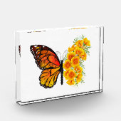 Blume Butterfly mit gelbem Kalifornien-Mohn Fotoblock (Links)