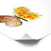 Blume Butterfly mit gelbem Kalifornien-Mohn Fotodruck (Ecke)