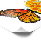 Blume Butterfly mit gelbem Kalifornien-Mohn Fotodruck (Ecke)
